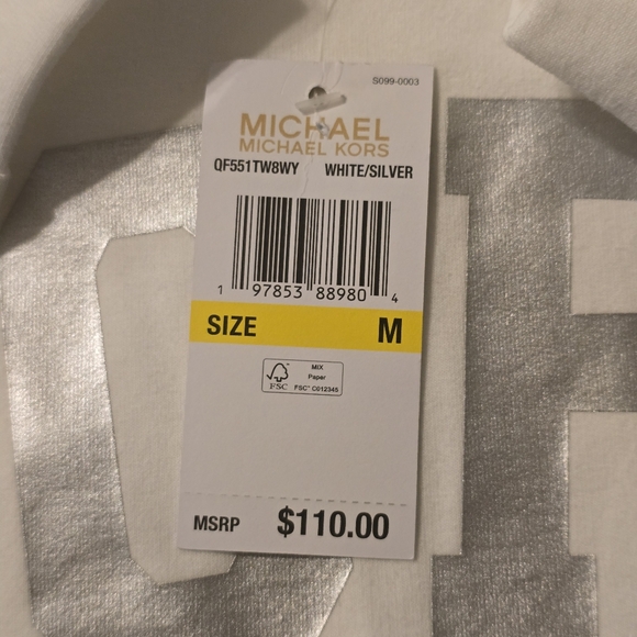 Michael Kors NWT Silver Foil Logo Crewneck Sweatshirt – Medium - Picture 8 of 8